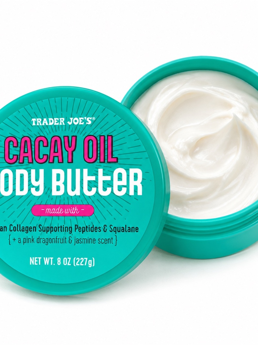 Trader Joe’s Cacay Oil Body Butter 8 oz NEW Sealed Vegan Collagen Squalane